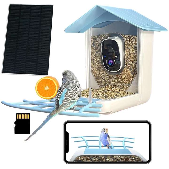 New 2.0Megapixel Solar power Battery Wifi Smart Bird Feeder Solar Battery Network Security IP66 Waterproof Wireless Camera