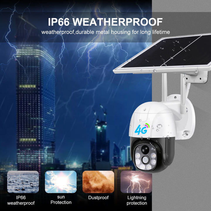 New Arrival 2.0Megapixel 4G Battery(10000mA) Solar power Doul lens Doul light 10X Zoom IP Pan&Tilt Camera support sim card Trade Factory Direct