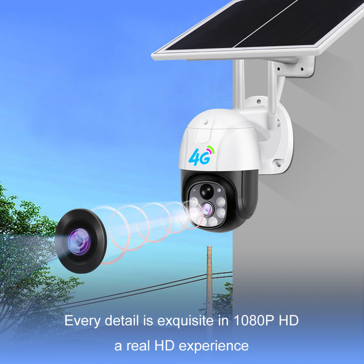 New Arrival 2.0Megapixel 4G Battery(10000mA) Solar power Doul lens Doul light 10X Zoom IP Pan&Tilt Camera support sim card Trade Factory Direct