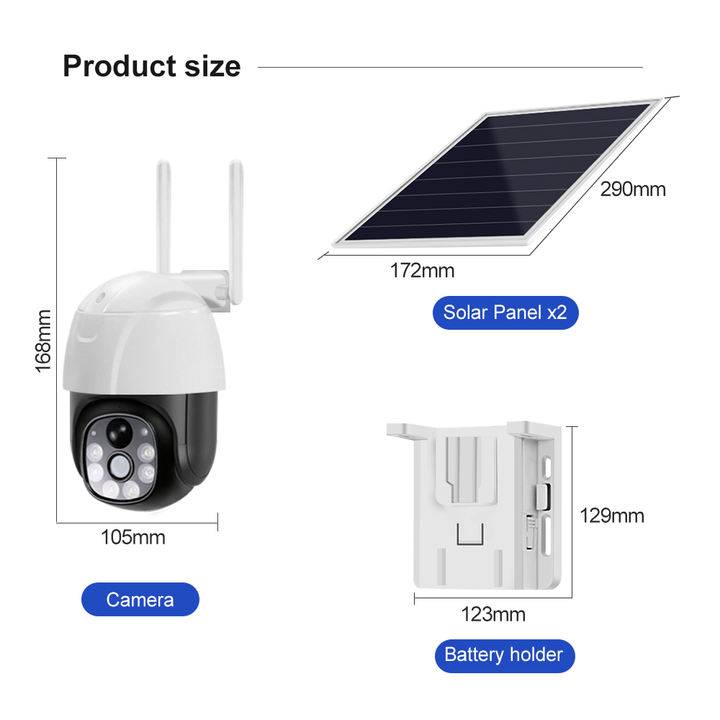 New Design V380 4G 2.0Megapixel Solar power 	 lithium battery camera PT Dome  IP camera