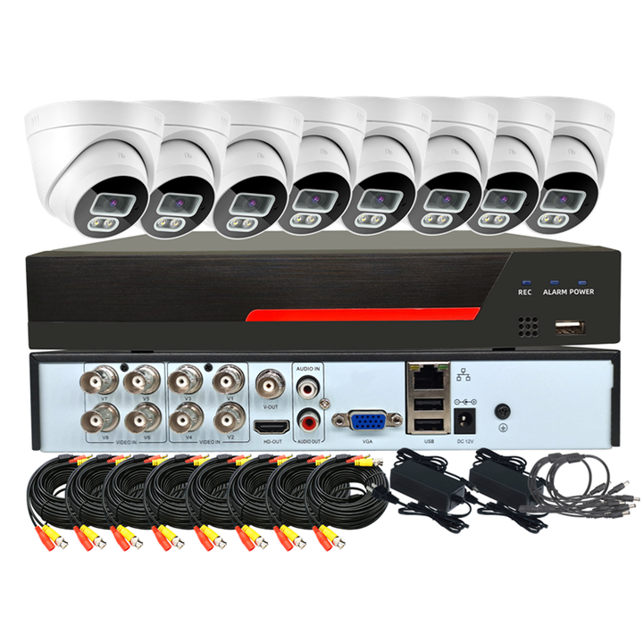 New Product Coaxial Audio Home Surveillance Waterproof Security Night Vision AHD Camera System 8CH CCTV Kit