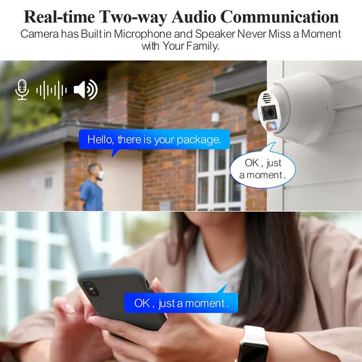 Outdoor Cameras for Home Security 5.0Megapixel Red-Blue light alarm  Bullet POE Dome  Camera Factory Direct Sales Export