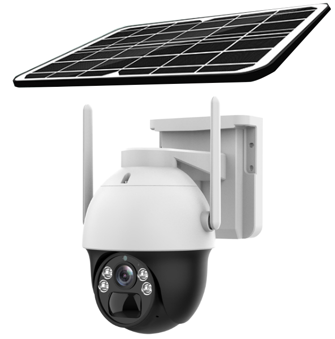 Outdoor Full Color Night Vision Wireless Solar Battery Dome Ptz Camera Two-way Audio Wifi Cctv Security Solar Powered Camera