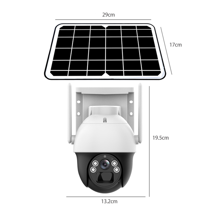 Outdoor Full Color Night Vision Wireless Solar Battery Dome Ptz Camera Two-way Audio Wifi Cctv Security Solar Powered Camera