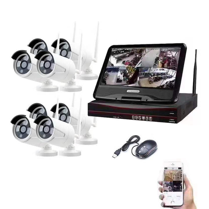 Outdoor camera System 10 Screen Home Security CCTV Camera 8 Wireless Camera Set 1080P 8CH NVR WIFI Kit Wholesale Distribution