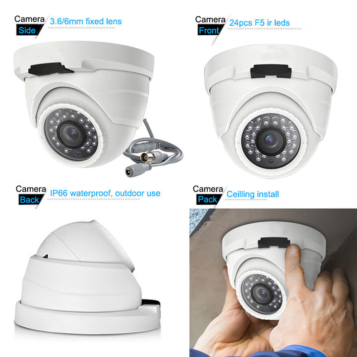 Outdoor Metal Dome Analog AHD Camera 5MP 1080P 4K 8.0 Megapixel HD Camera