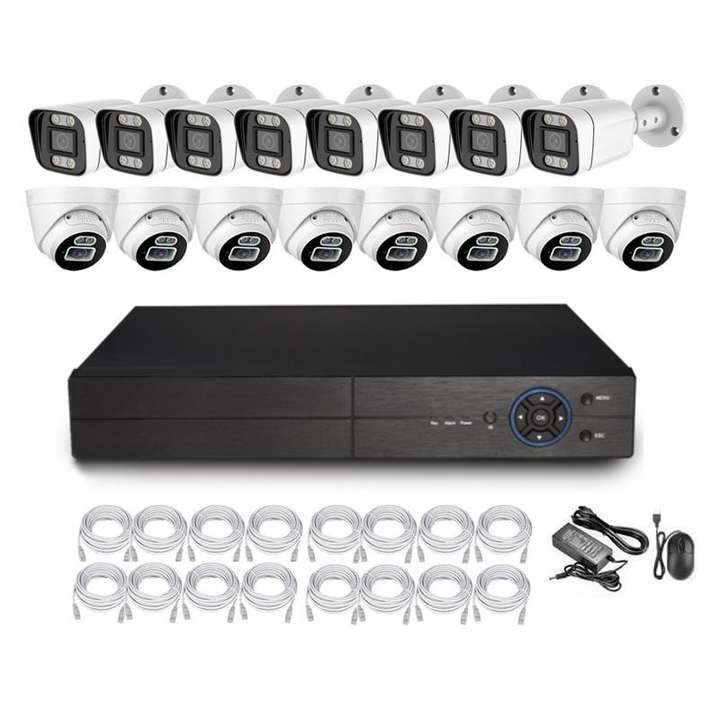 Profession Tuya AI Smart Life Outside 4CH 8CH 16CH Video Camera Security NVR Kit 5MP Color Vu POE Network System Industrial Exporter Wholesale