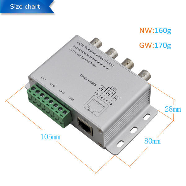 Passive/Active UTP Video/Audio Balun Transfer