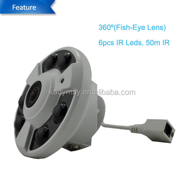 Panoramic IP Camera 2.OMP 50M IR Dome Indoor Fisheye Dome Camera with 360 Degree