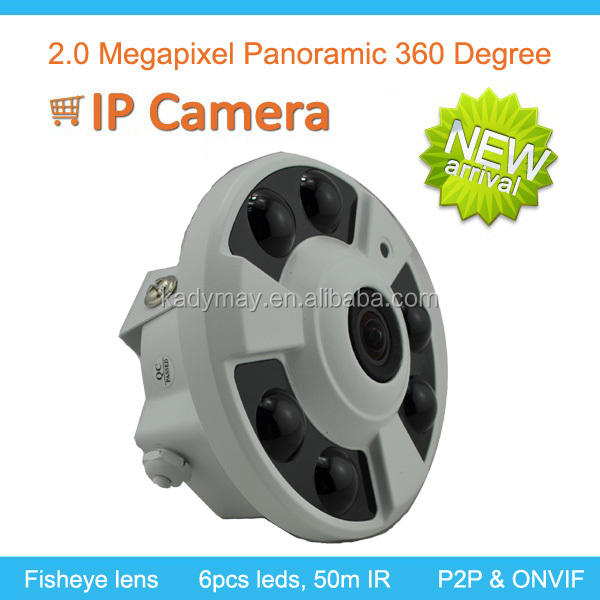 Panoramic IP Camera 2.OMP 50M IR Dome Indoor Fisheye Dome Camera with 360 Degree