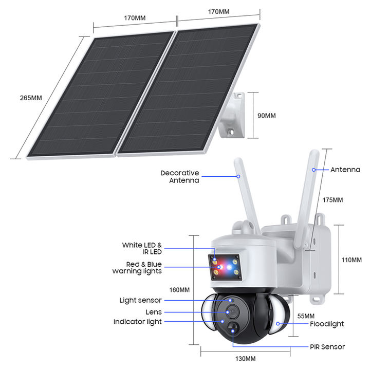 Professional Ubox APP 3.0Megapixels Red-blue Light 4G for Asia Countries Battery(2000mAh) Solar power IP Pan&Tilt Camera