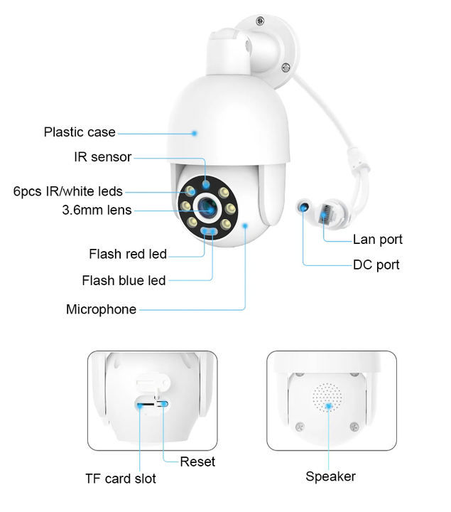 Red-Blue light Alarm 5MP POE NVR KIT IP Security Camera   with two way Audio