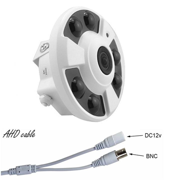 Security CCTV Analog Warm Leds Color Night Panoramic 2MP IMX323 Fish eye Len AHD Camera Factory Wholesale