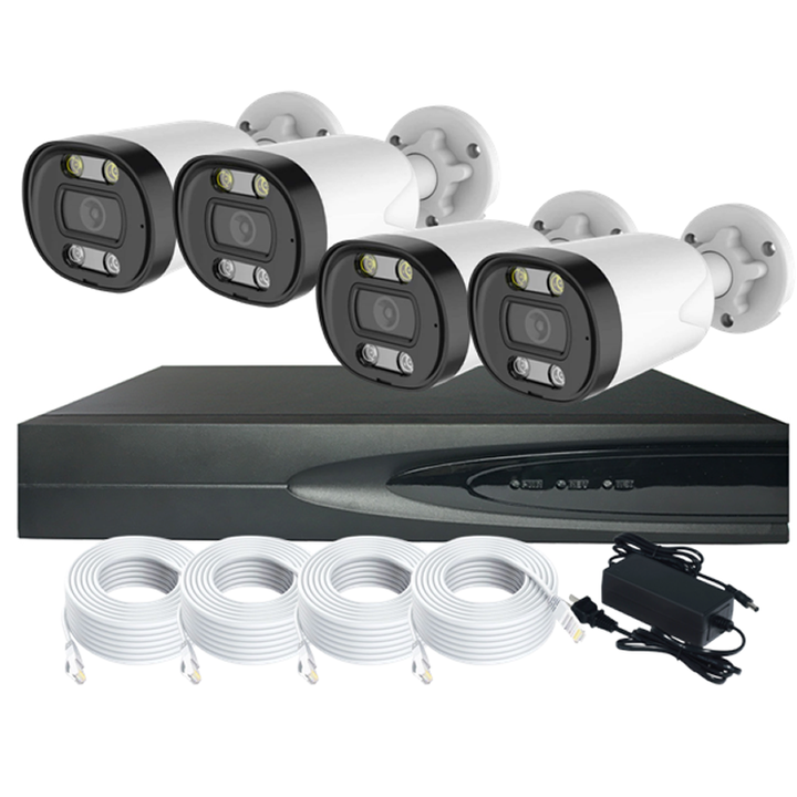 Seetong 4chs 4.0Megapixel  Dual light(IR&White) camera POE AI CCTV Outdoor and Indoor  IP Dual light Camera System Large Volume Factory