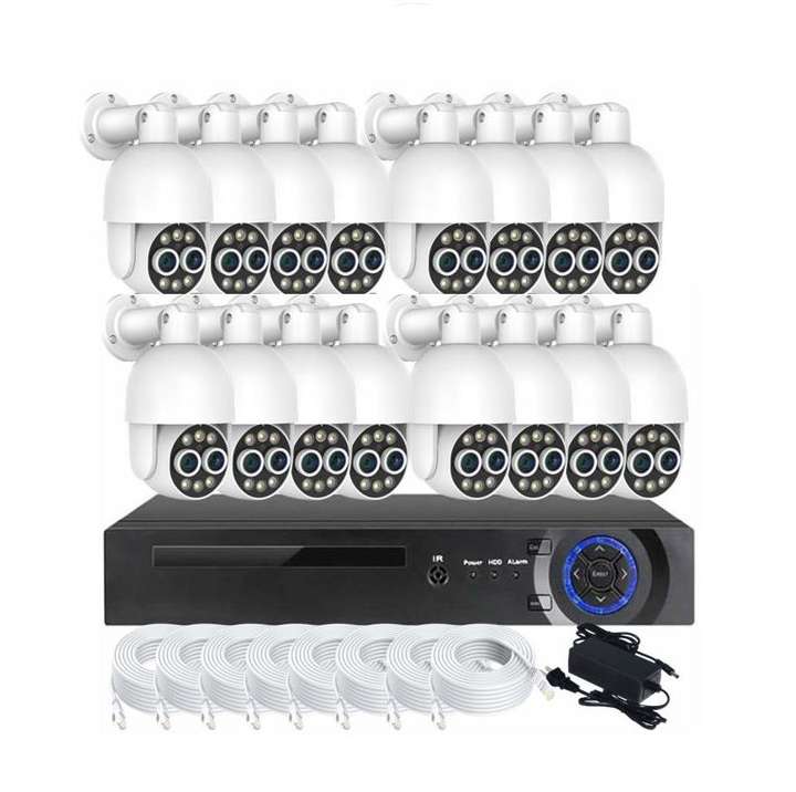 Smart Commercial 8X Hybrid POE PTZ Security Camera Kit NVR 16 Channel 4K 8MP Human Auto Tracking System Bulk Wholesale Chain