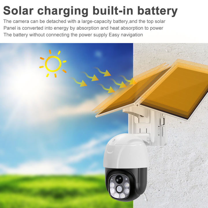 Smart Audio 24/7 Low Power Battery Solar 1080P WIFI 4G 2MP Night Vision PTZ Dome Camera Factory to Consumer Hub