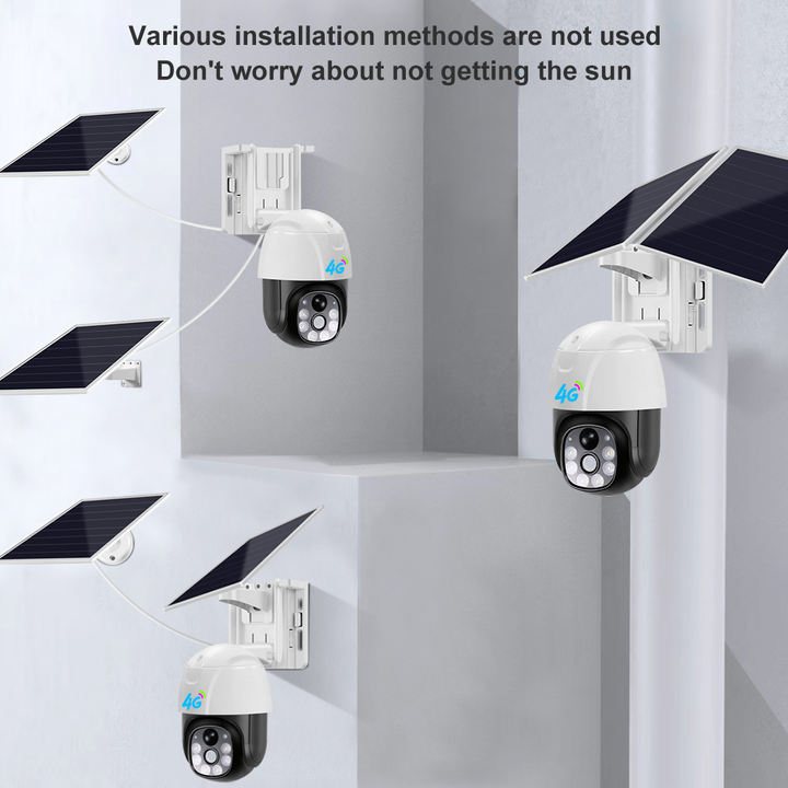 Smart Audio 24/7 Low Power Battery Solar 1080P WIFI 4G 2MP Night Vision PTZ Dome Camera Factory to Consumer Hub
