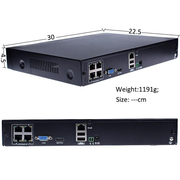 Smart AI H265 4 Channel NVR Built in POE IPC 4CH 5MP POE NVR Recorder Factory Authorized Wholesale Export