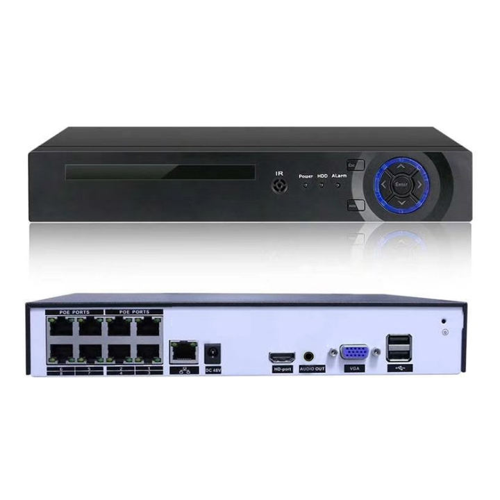 Smart Face Detection XMEYE H265 4K DVR Recorder 4Channel 8Channel 8MP Camera 8CH POE NVR Manufacturing & Supply