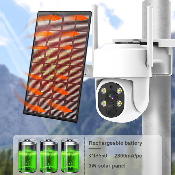 Solar power Battery 4.0Megapixel Wifi Solar power  IR IP PT  Outdoor Solar Panel CCTV  Camera Direct Supplier Pricing Custom Solutions