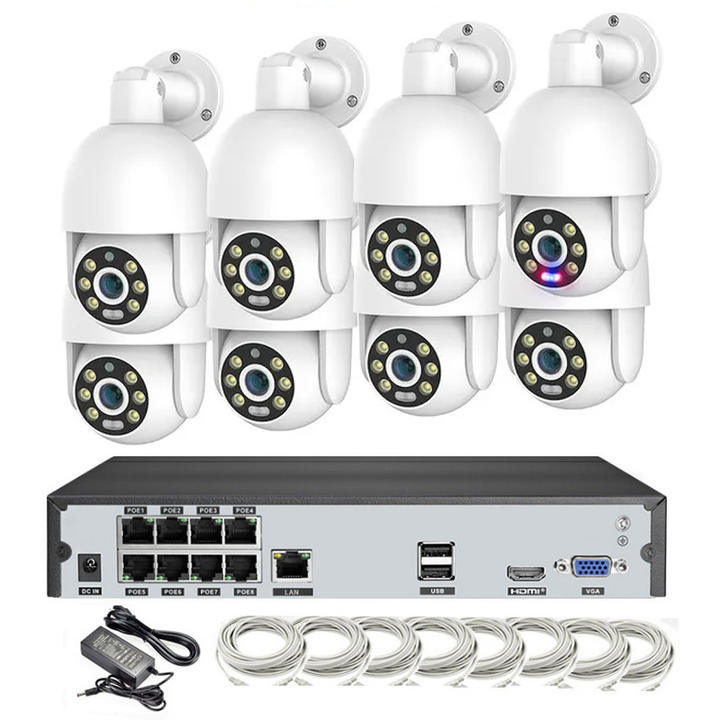 Smart IP PTZ POE Camera Auto Track 2 Way Talk 4K 8CH NVR Kit Security CCTV Surveillance System