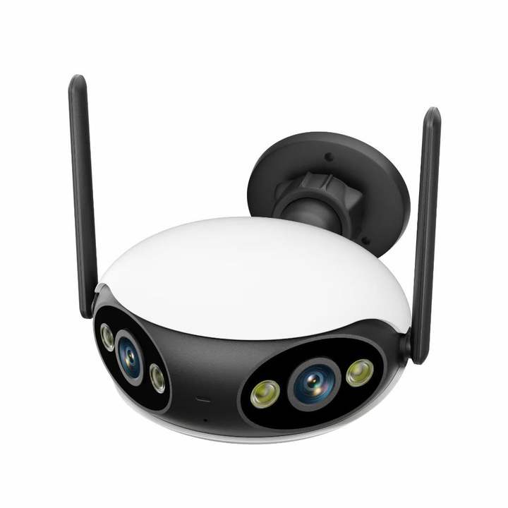 Super Wide Angle Binocular Panoramic View 4 MP Outdoor Security Network Bullet Camera With Color Night Vision B2B Factory Pricing Supplier