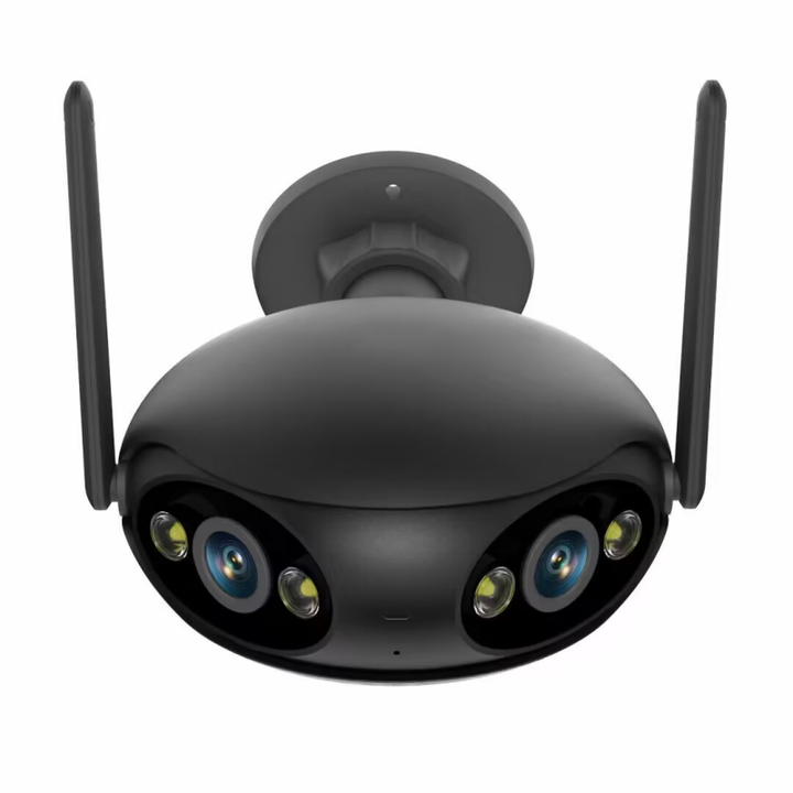 Super Wide Angle Binocular Panoramic View 4 MP Outdoor Security Network Bullet Camera With Color Night Vision B2B Factory Pricing Supplier