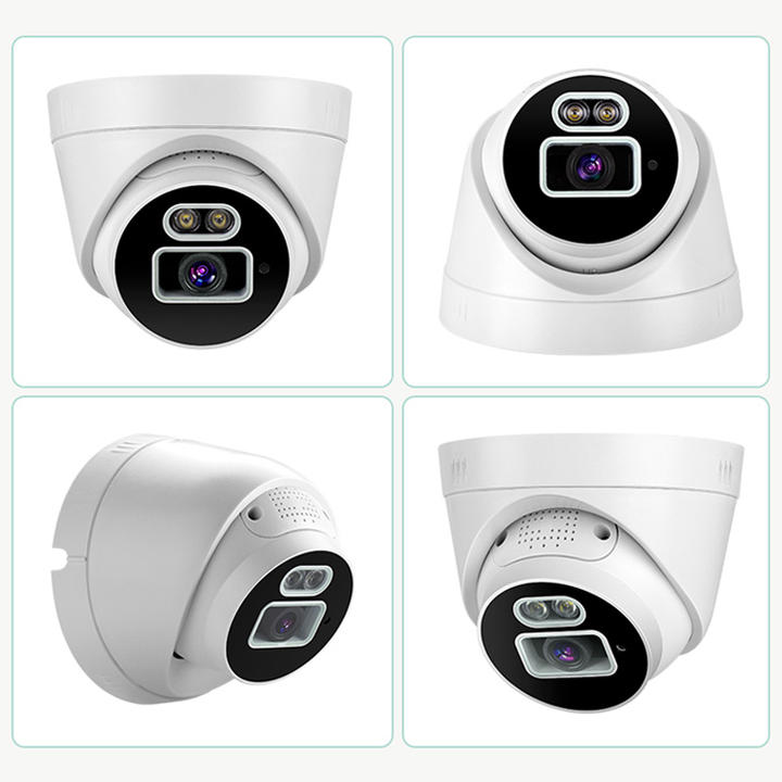 Two Way Audio Color Night 8MP Indoor Dome 4 Camera Set POE NVR 4CH CCTV System Industrial Supplier Supply