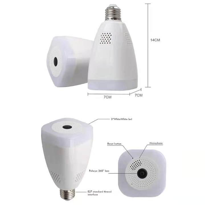 Tuya Wifi 360 Panoramic Light E27 Port Bulb Camera