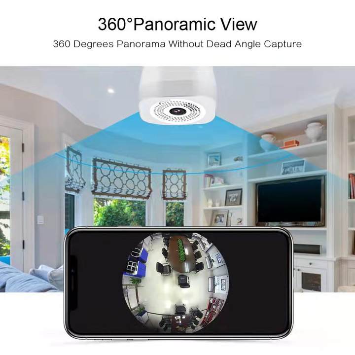 Tuya Wifi 360 Panoramic Light E27 Port Bulb Camera