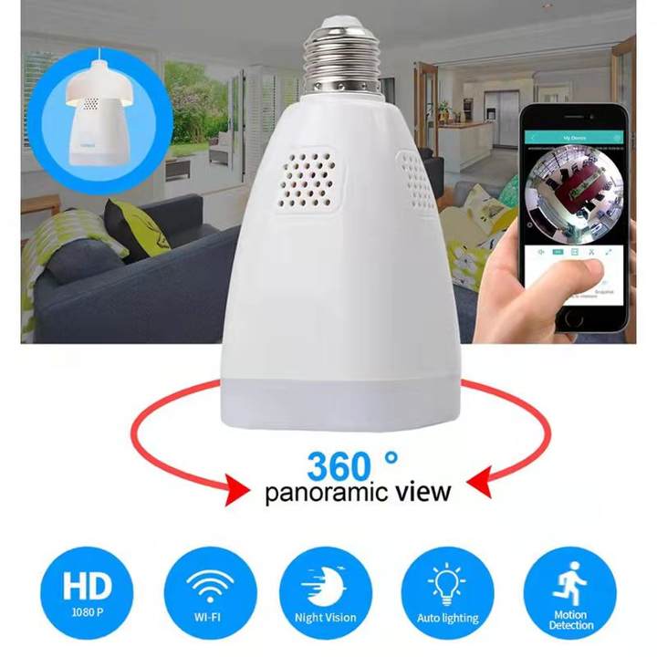 Tuya Wifi 360 Panoramic Light E27 Port Bulb Camera