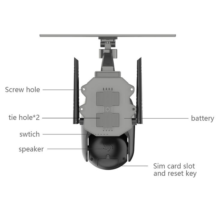 Ubox 4.0 Megapixel Sim Card PTZ Camera Battery Power 4G Solar Camera Mass Wholesale Custom Solutions