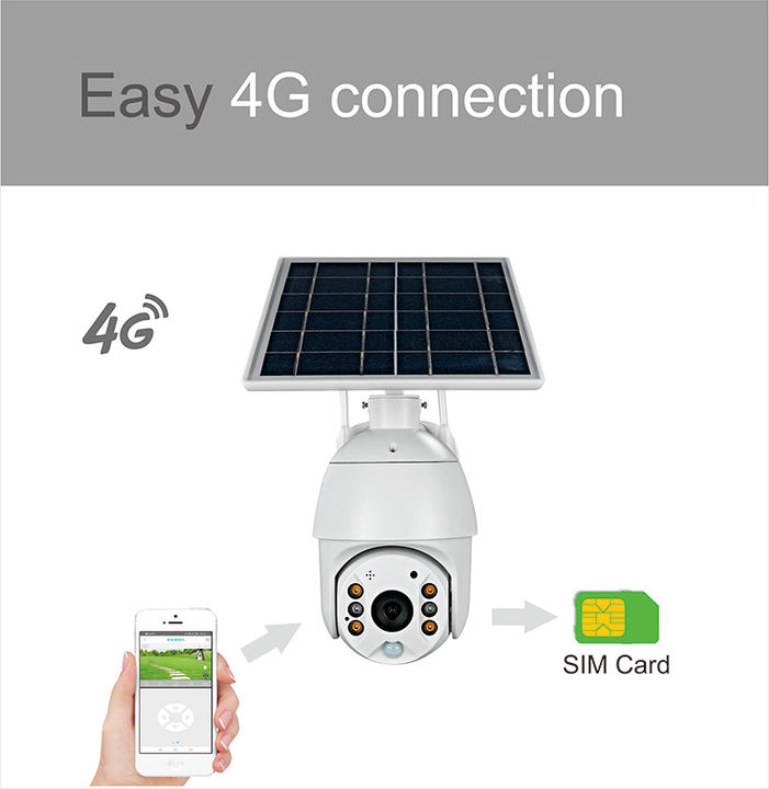 Ubox Unique Innovative PTZ Wireless  4G SIM Card Outdoor Solar Power Wifi Security Lithium Ion Batteries 18650  Camera Direct from Factory