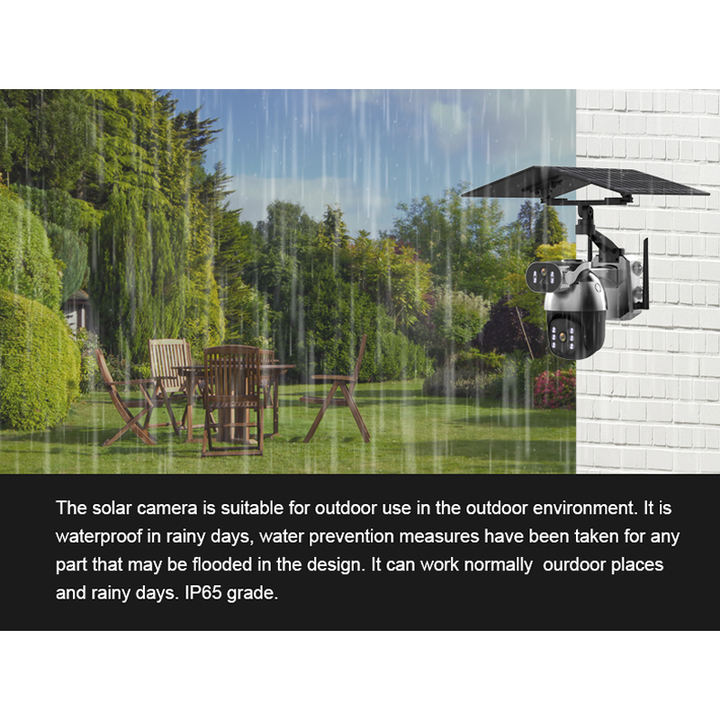 Ubox 6MP Two Lens 12W Solar Power 4G Camera Outdoor 9600mA Battery Sim Card Low Power Camera Industrial Supplier Supply