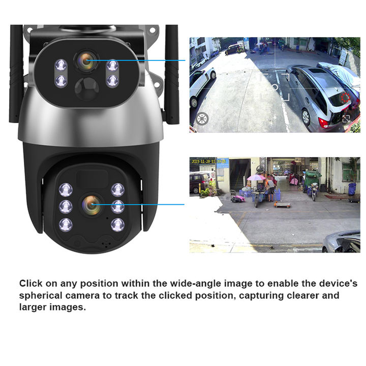 Ubox 6MP Two Lens 12W Solar Power 4G Camera Outdoor 9600mA Battery Sim Card Low Power Camera Industrial Supplier Supply