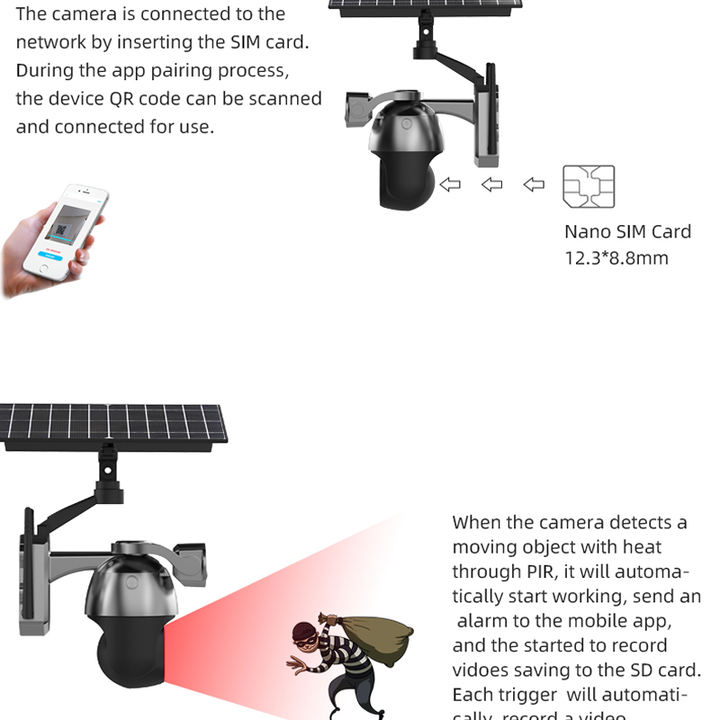 Ubox 6.0Megapixel Battery  camera Battery Wifi IP Solar Network PTZ Camera Outdoor Solar energy