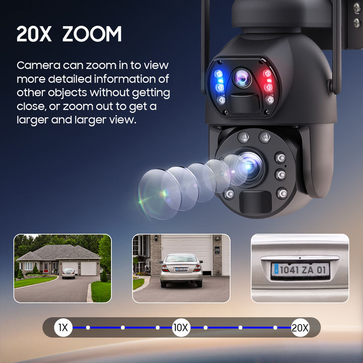 Ubox 6.0Megapixel Battery Wifi Solar power Bullet&PT Dome  linkage IP camera 12000mA Battery