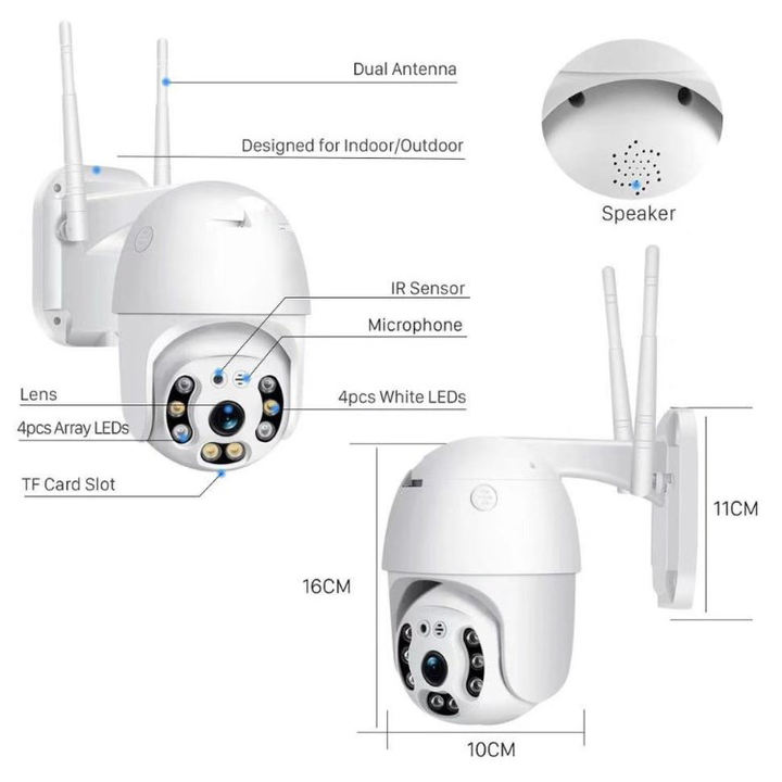 V380 Pro 2.0 Megapixel wifi  Dome IP Camera Outdoor Direct Wholesale