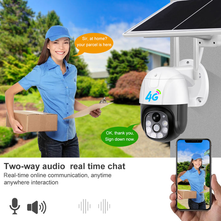 V380 Pro 2.0 Megapixel 4G Sim  Dome IP Camera Outdoor Solar Battery Camera Outdoor