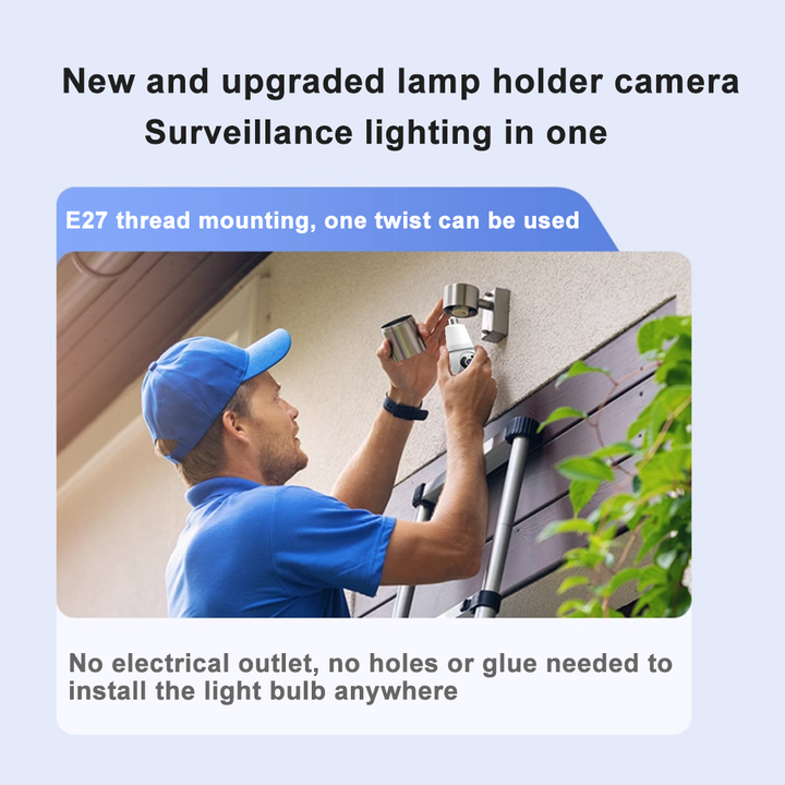 V380 3.0Megapixels WiFi illuminated Light Bulb Camer WiFi IP  security Dome Camera with two ways audios