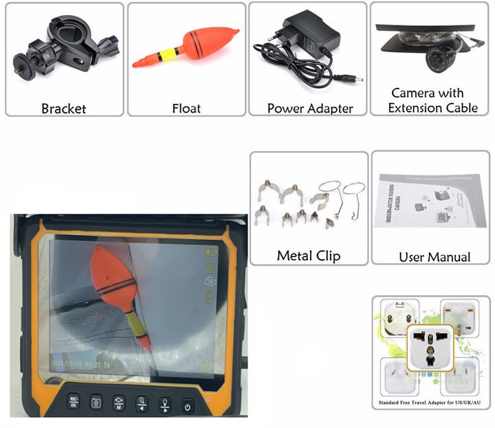 Under Water 5inch Monitor 15m Long cable Fishing  Camera Longline