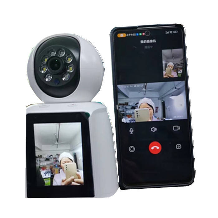 Video Calling Smart IP Camera 3.0Megapixels Wifi PT Dome ip camera with 2.8 Monitor 120 wide view visit by cell phone 2way audio