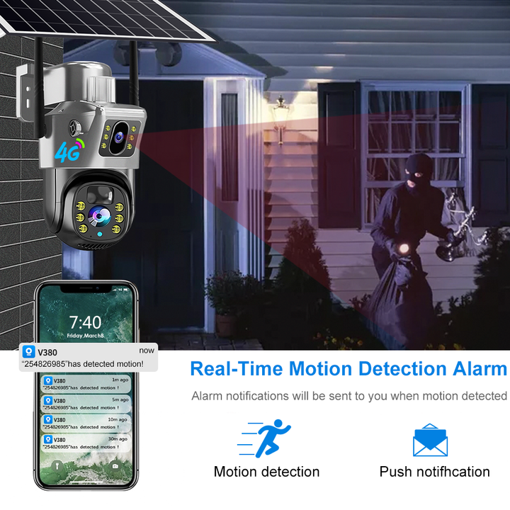 V380pro 4MP Solar Wireless CCTV Security Camera System 360 Web Ptz Outdoor 4G Ip Night Vision CMOS Sensor 1080p China Wholesale Factory