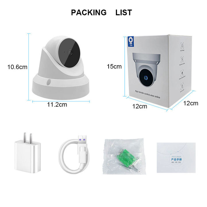 V380 Wireless 3.0 Megapixel WiFi Pan Rotate Dome Camera Two-Way Audio with Auto Tracking for Indoor Home Use 1-Year Warranty Rapid Production Solutions Manufacturer