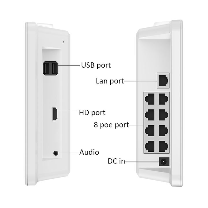 XMEYE 12 inch Screen Monitor NVR POE 8 Channels 4K NVR Recorder