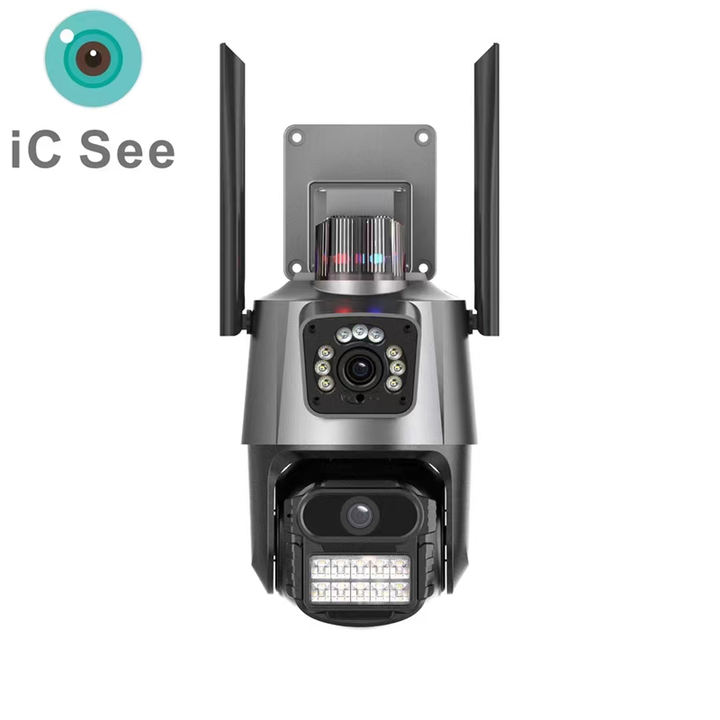 WiFi Dual Lens 1080P Outdoor Security Wireless Video Surveillance Auto Tracking Security ICsee PTZ Camera Wholesale Distribution Center