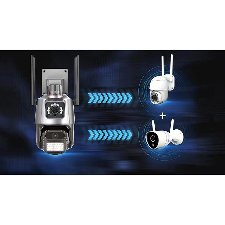 WiFi Dual Lens 1080P Outdoor Security Wireless Video Surveillance Auto Tracking Security ICsee PTZ Camera Wholesale Distribution Center