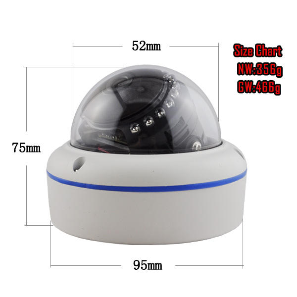 Xmeye 5.0Megapixel  IR view distance  Vanderpfoof Dome IP Camera