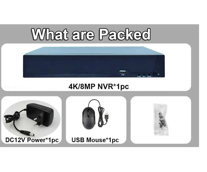 Xmeye 32CH 4K NVR HD Network Video Recorder CCTV DVR 8MP IP Camera with 2pcs hdd slot