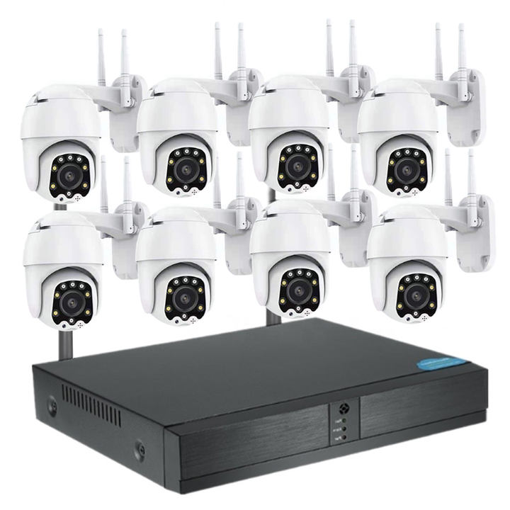 Xmeye 5mp 4x zoom ptz home security cctv system 8ch wifi nvr kit outdoor 8 channel wireless camera system